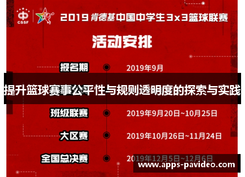 提升篮球赛事公平性与规则透明度的探索与实践 提升篮球赛事公平性与规则透明度的探索与实践